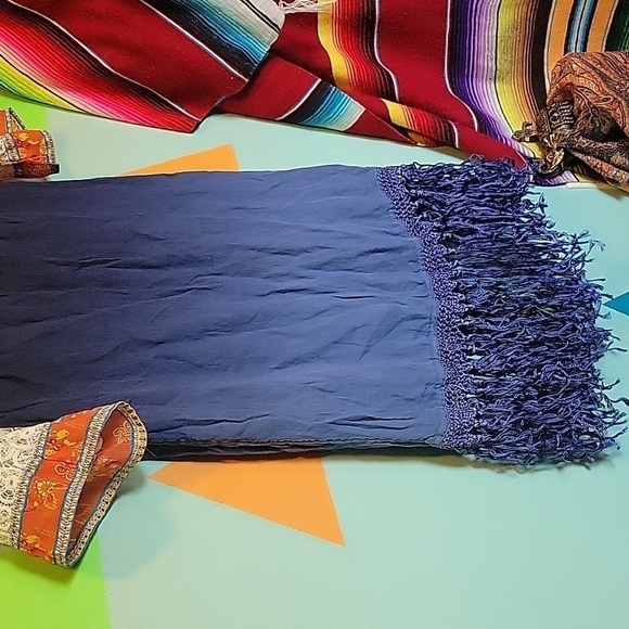 Chico's Women's Blue Ombre Fringe Francesca Fashion Skirt Chico's Size 0 (S-4) - Picture 12 of 13